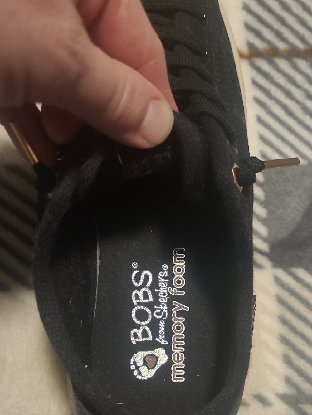 BOBS from Skechers Black Sneakers with Rose Gold Accents - Picture 3 of 5